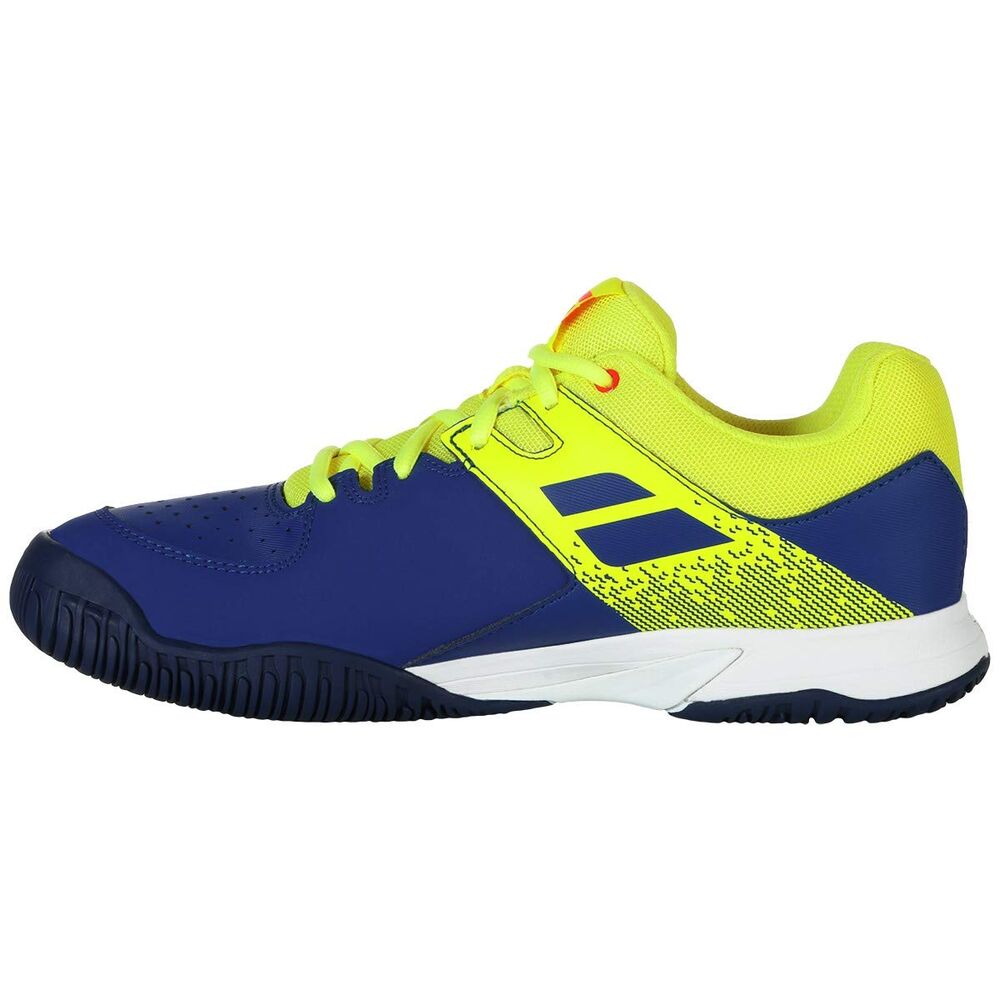 Babolat 33S19482 Unisex Kids Tennis Shoes, Blue/Fluo Aero, 2 UK