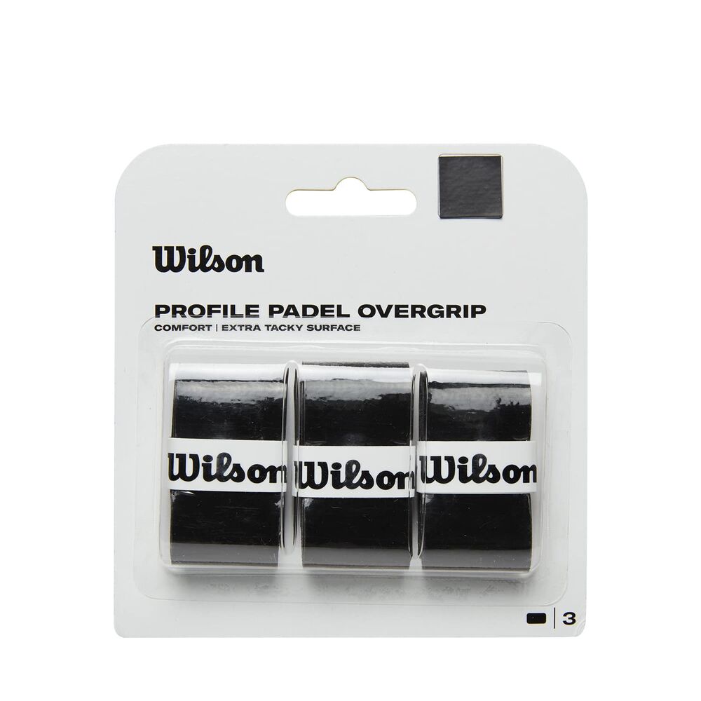 Wilson Padel Profile Overgrip, 3-Pack, Black, WR8416601001