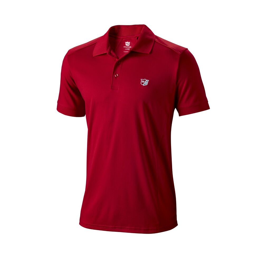 Wilson Men's Golf Sport Polo Shirt, PERFORMANCE POLO, Polyester, Wilson Red, Size: L, WGA700303