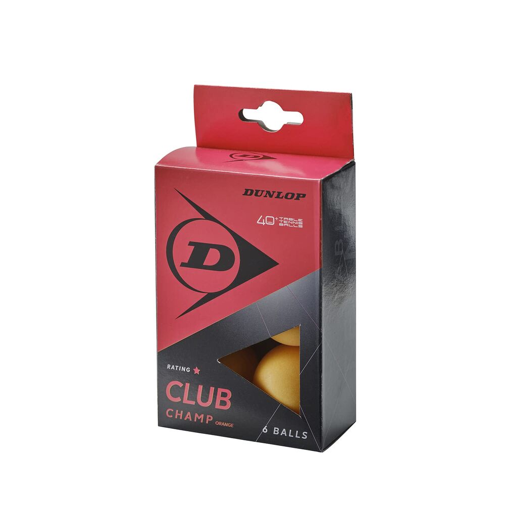 Dunlop Club Champ 6 Table Tennis Balls Orange, Beginner Training Balls