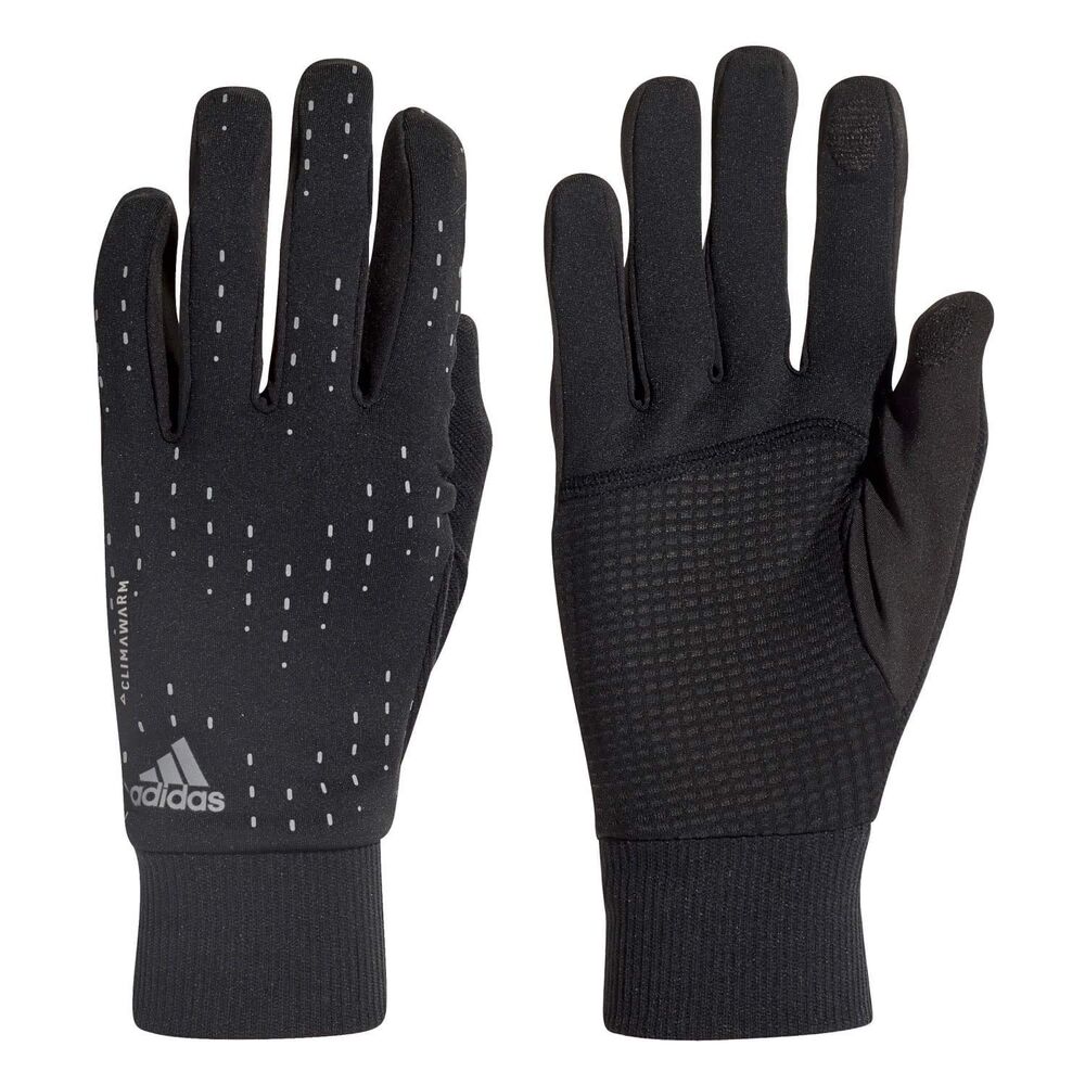 adidas Men Run Gloves - Black/Black/Silver Metallic, Medium