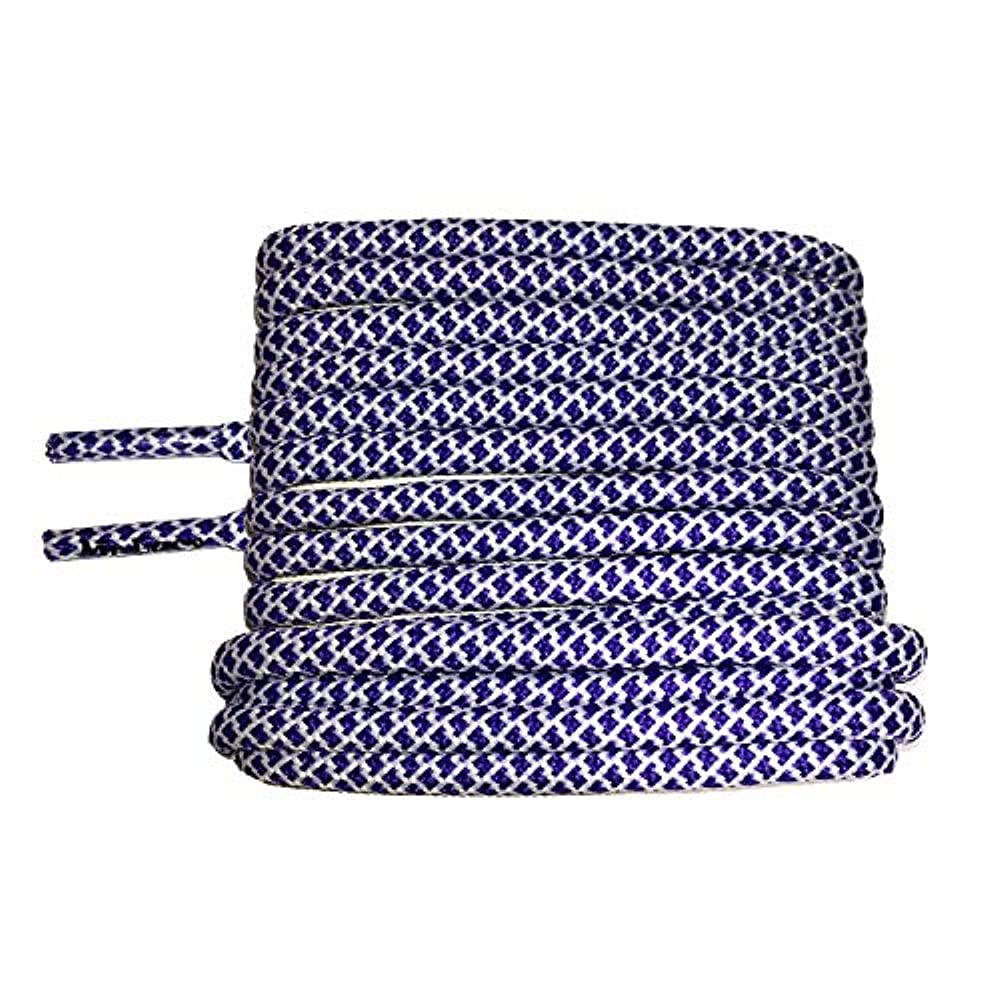 Mr Lacy Ropies - Round Violet and White Shoelaces - 130cm Length 5.5mm Width