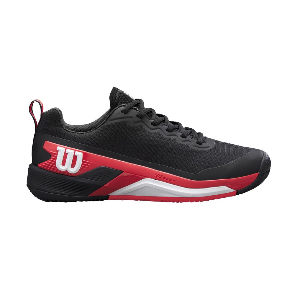 Wilson Rush Pro 4.5 Clay Men's Tennis Shoes, Made with Breathable Mesh, Providing Exceptional Support and Abrasion Resistance, Great for Lightweight Cushioning, Colour: Black/Infrared/White, Size: 9.5
