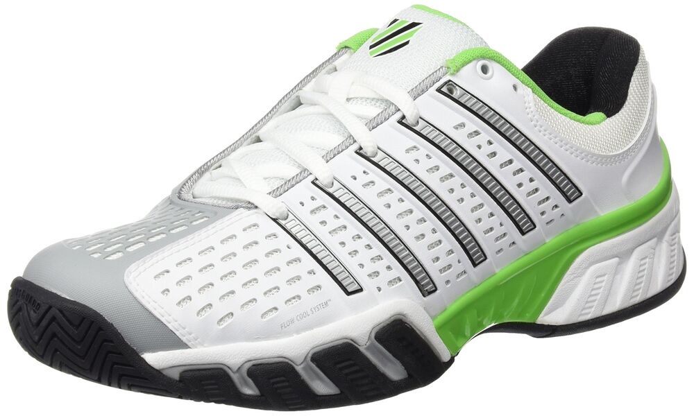 K-Swiss Bigshot 2.5 Shoes, Men, Men, Bigshot 2.5, White/Black/Green, EU 43 (UK 9)