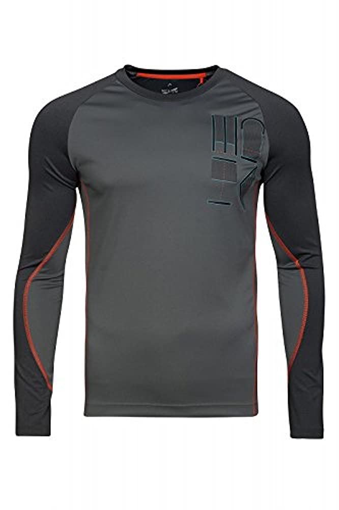 HEAD Men's Transition Long Sleeve Shirt-Dark Melange, Large