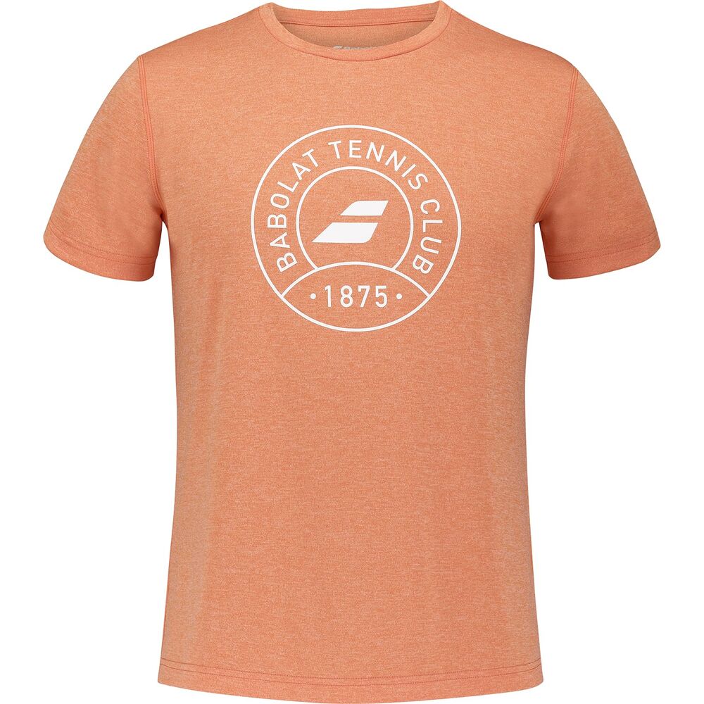 Babolat, Men's Graphic T-Shirt with Short Sleeves and Round Neck, Exercise T-Shirt, 100% Cotton, Optimal Comfort for Sports and Leisure Orange