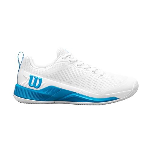 Wilson Rush Pro 4.5 Oz Men's Tennis Shoes, Provide Dynamic Support and Responsive Cushioning, for Exceptional Stability and Breathable Comfort, Colour: White/Atomic Blue, Size: 9.5