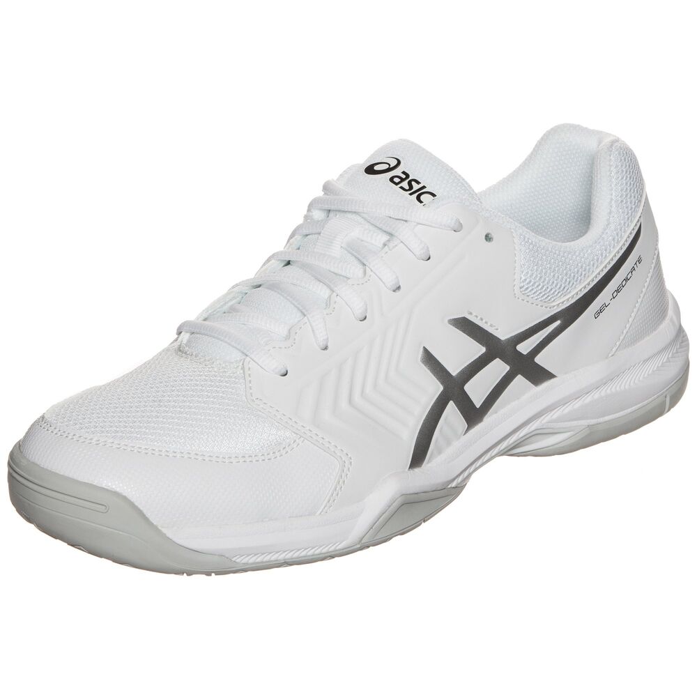 Asics Gel-Dedicate 5, Mens Tennis, Multicolor (White/silver), 9.5 UK (44.5 EU)